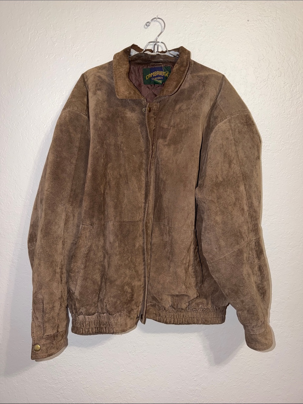 Vintage Brown Suede  Leather Jacket unisex Bomber Jacket